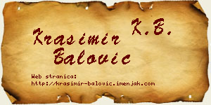 Krasimir Balović vizit kartica